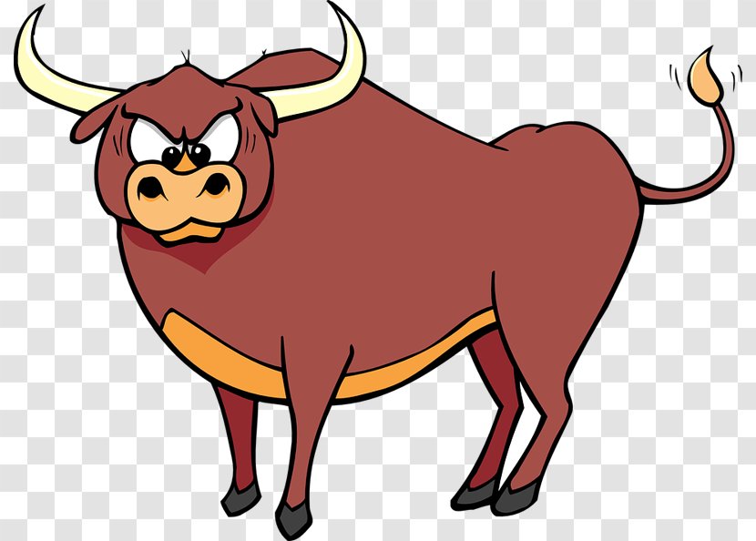 Bull Cattle Cartoon Clip Art - Royaltyfree - Red Transparent PNG
