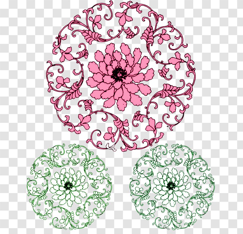 Papercutting Download Chinese New Year - Floral Design - Creative Window Grilles Transparent PNG