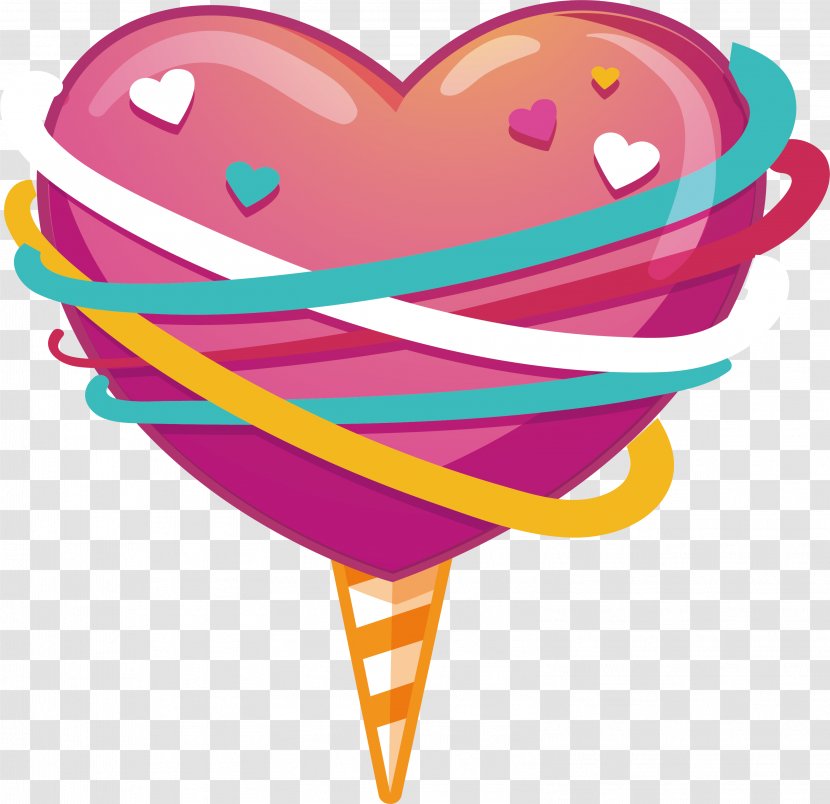 Cotton Candy Pink - Heart - Romantic Love Transparent PNG