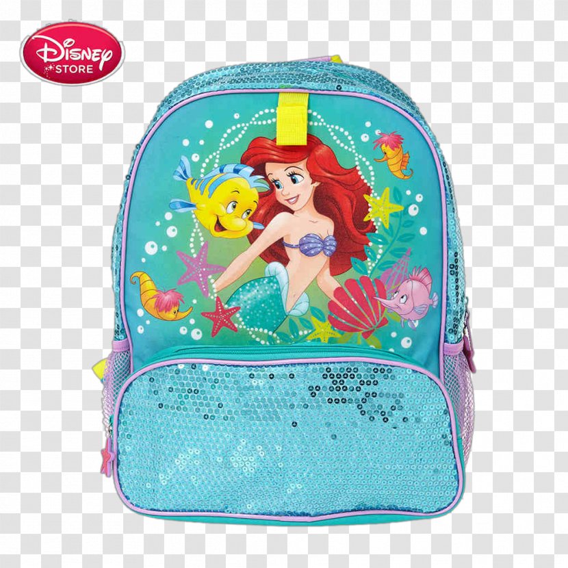 Ariel Minnie Mouse Rapunzel Flounder Mickey - Cartoon - Blue Lake Disney Schoolbag Girls Transparent PNG