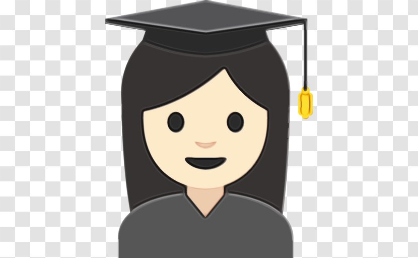 Joy Emoji - Cartoon - Black Hair Diploma Transparent PNG