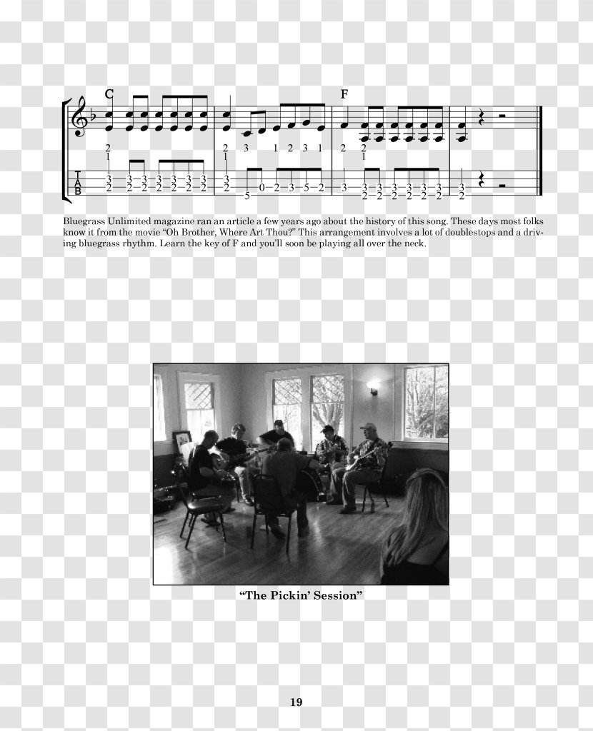 Mandolin Song Book Bluegrass Unlimited - Monochrome - Drunken Sailor Transparent PNG