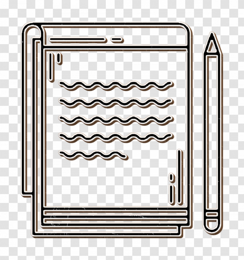 Linear Detailed High School Elements Icon Notebook Icon Transparent PNG
