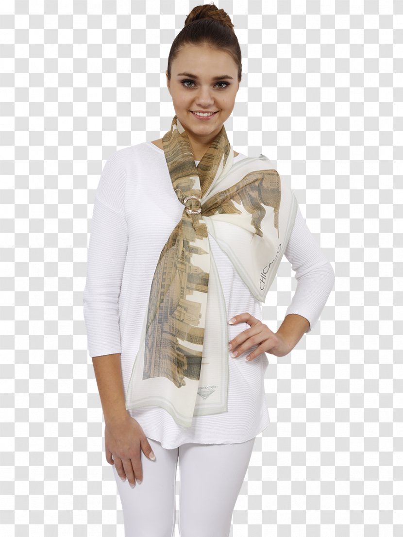 Outerwear Neck Scarf Stole Sleeve - Silk Transparent PNG