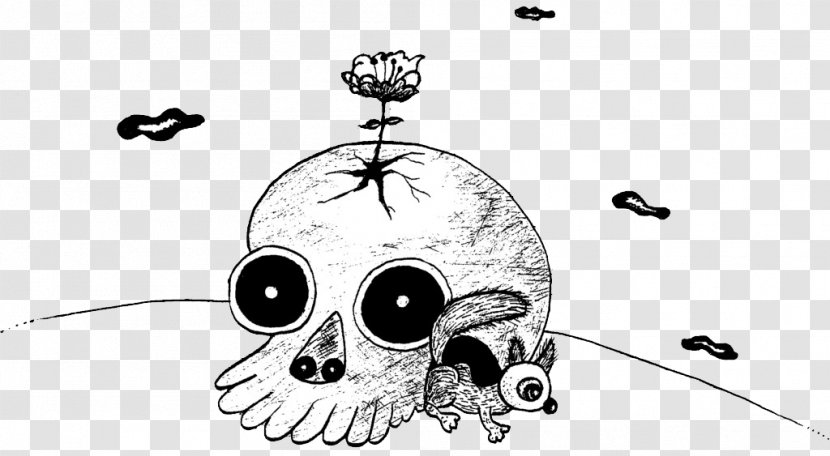 Black And White Comics Cartoon Illustration - Monochrome Photography - Horror Skull Transparent PNG