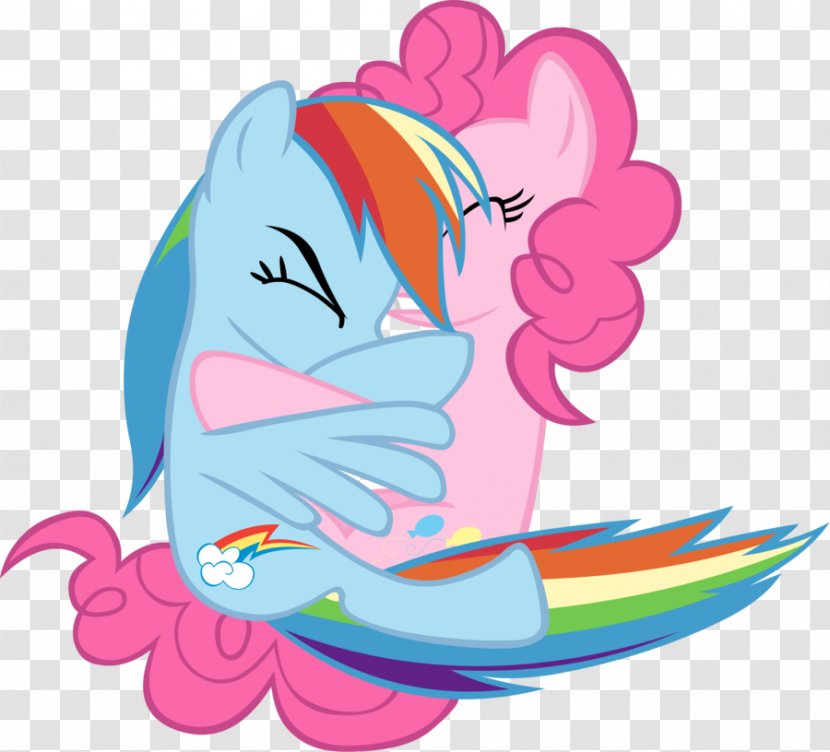 Pinkie Pie Rainbow Dash Hug Clip Art - Watercolor - Pictures Of Hugging Transparent PNG