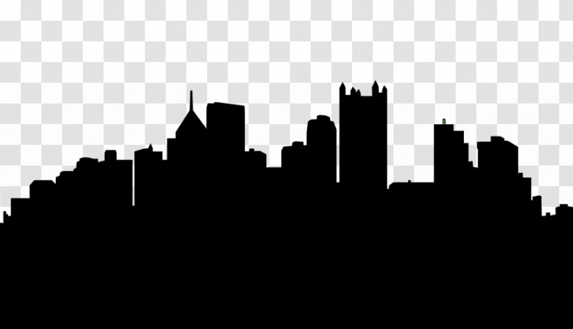 Pittsburgh Skyline Silhouette Clip Art - Outline Transparent PNG