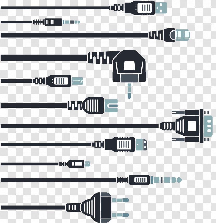Computer Hardware Power Cord AC Plugs And Sockets - Common Accessories Line Transparent PNG