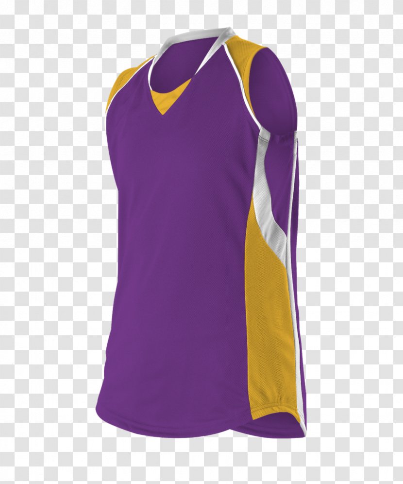 T-shirt Tennis Polo Sleeveless Shirt - Purple And Gold Transparent PNG