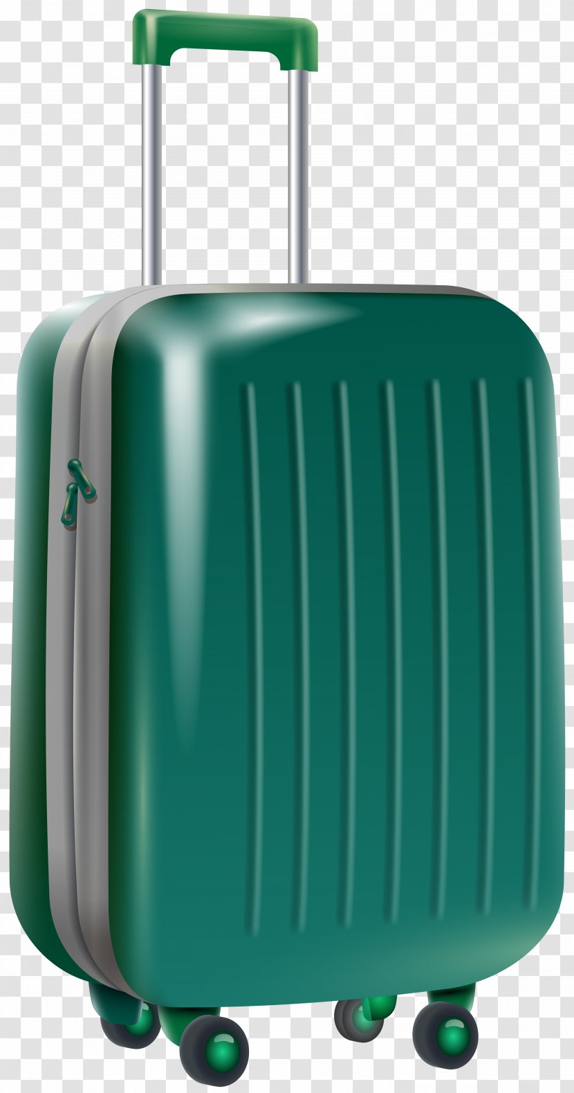Suitcase Baggage Travel - Green - Trolley Bag Transparent Clip Art Transparent PNG