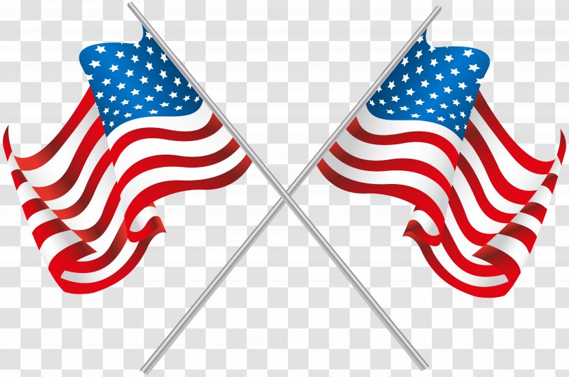 Flag Of The United States Clip Art - Ohio - USA Crossed Flags Image Transparent PNG