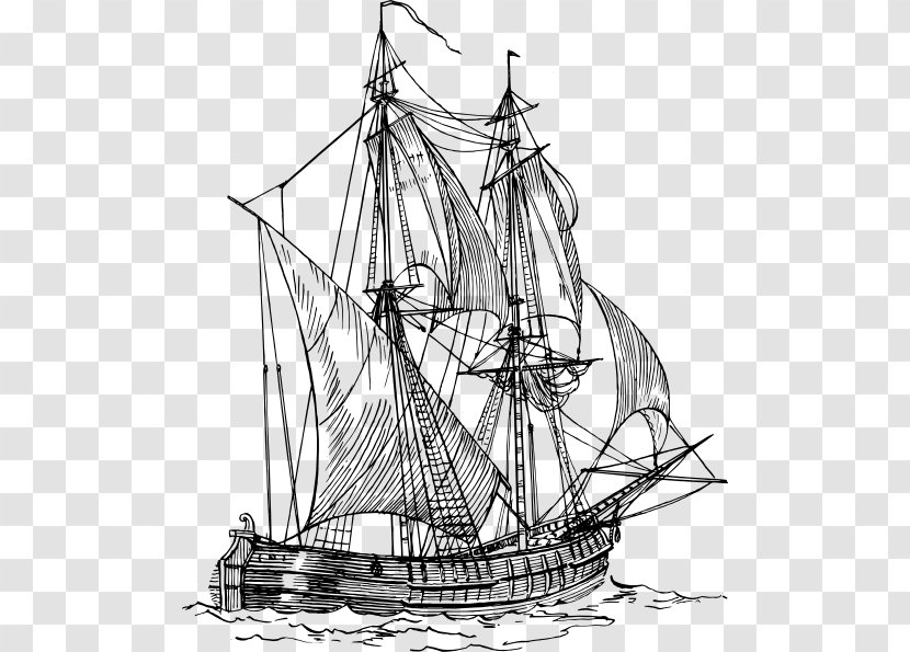 Sailing Ship Piracy Clip Art - Maritime Transport - Clipper Ships Images Transparent PNG