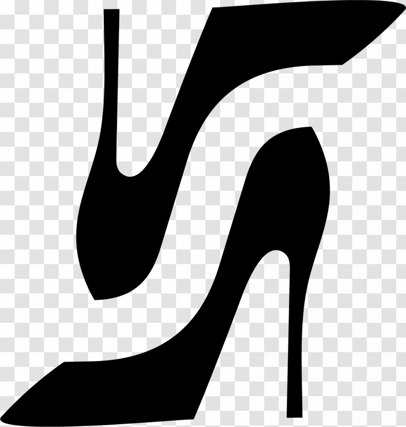 High Heels Footwear Clip Art Black-and-white Shoe - Blackandwhite - Logo Transparent PNG