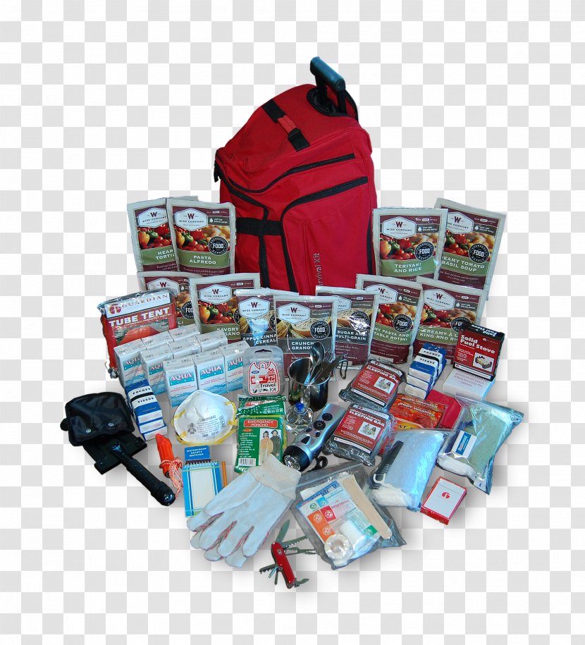 Survival Kit Camping Food Storage Emergency - First Aid Supplies - Backpack Transparent PNG