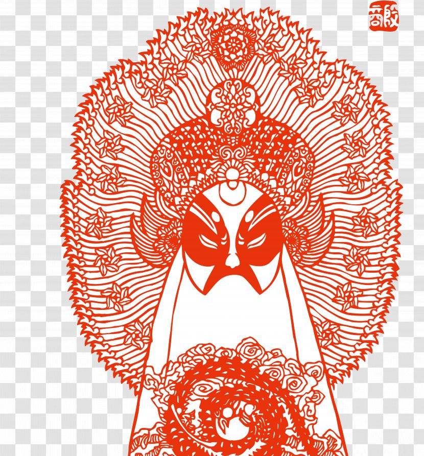 Hailun Peking Opera Chinese Paper Cutting Budaya Tionghoa - Flower - Facebook Transparent PNG