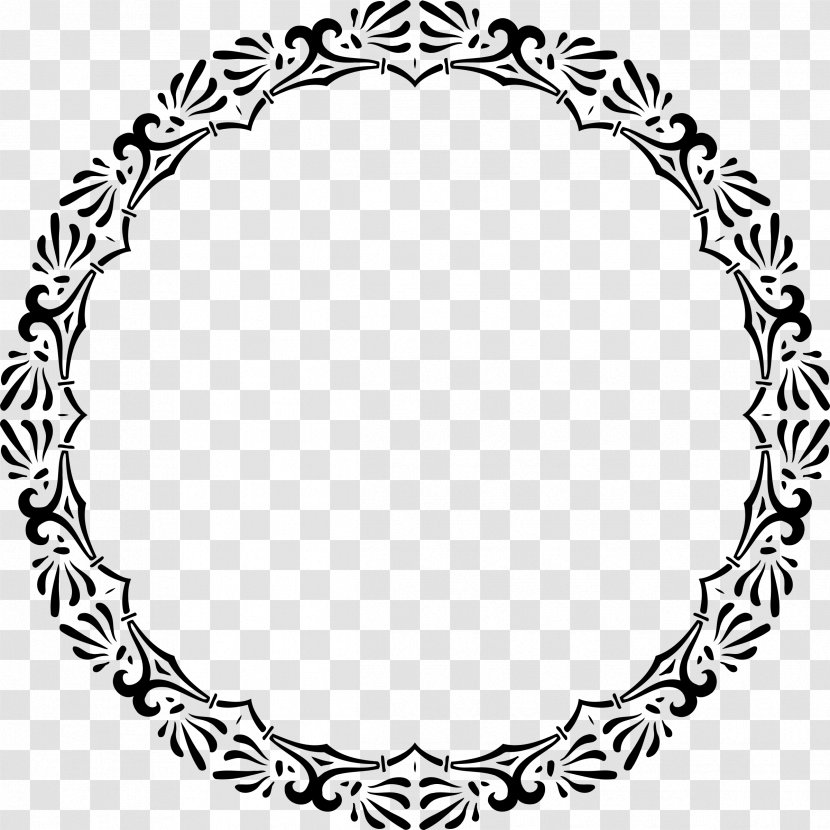 Black And White Clip Art - Continental Circular Border Ornamentation Transparent PNG