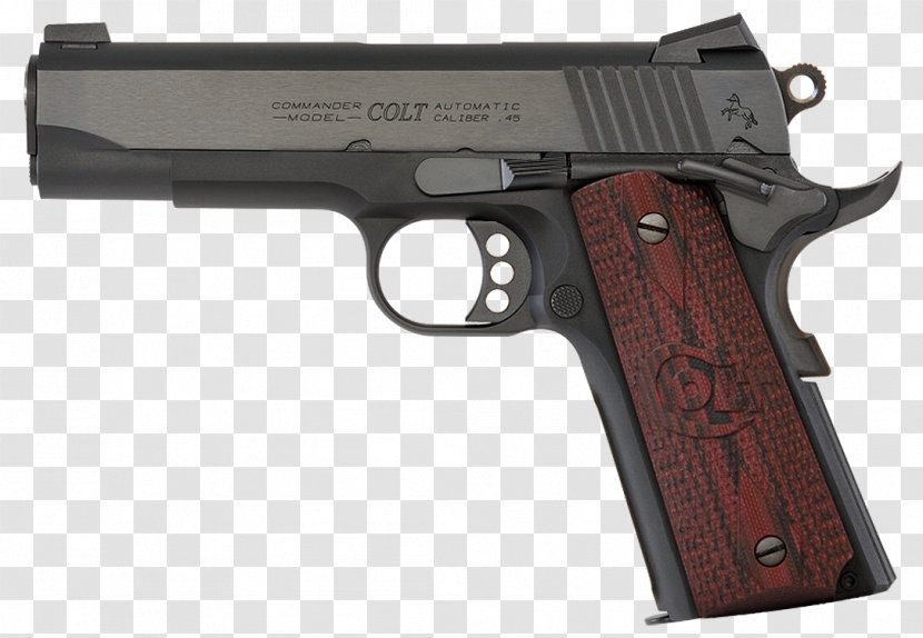 Colt's Manufacturing Company .45 ACP M1911 Pistol Colt Commander Automatic - Air Gun - Handgun Transparent PNG