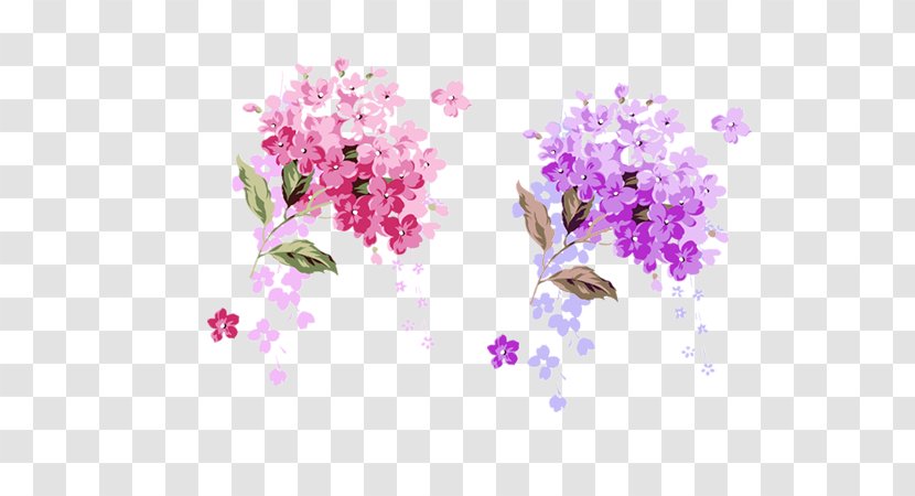 Watercolor Painting Image Design - Flower Bouquet - Magenta Transparent PNG