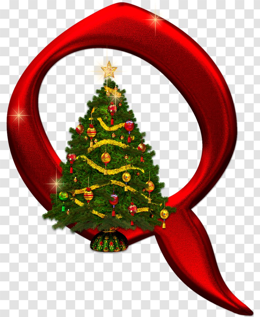 Christmas Tree Alphabet Santa Claus Ornament - Fonts Transparent PNG