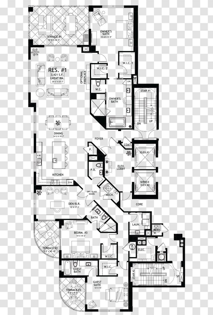 Floor Plan Pattern - Monochrome - Design Transparent PNG