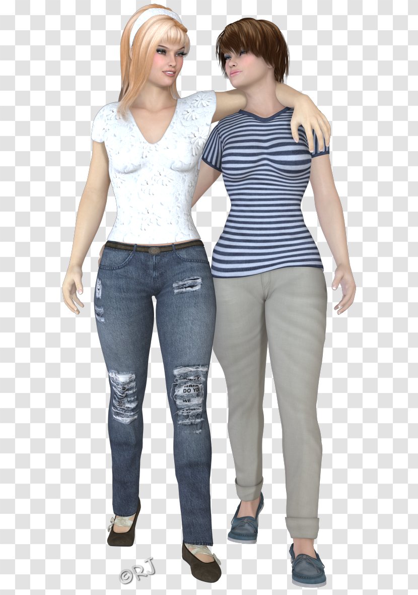 Jeans T-shirt Shoulder Denim Leggings - Frame Transparent PNG