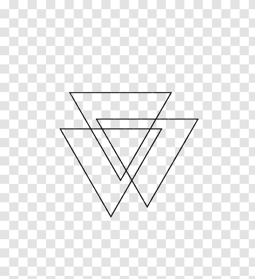Abziehtattoo Triangle Image Line Art - Valknut - Upside Down Symbol Meaning Transparent PNG