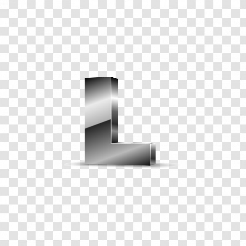 Silver Black Letters L - White - And Transparent PNG