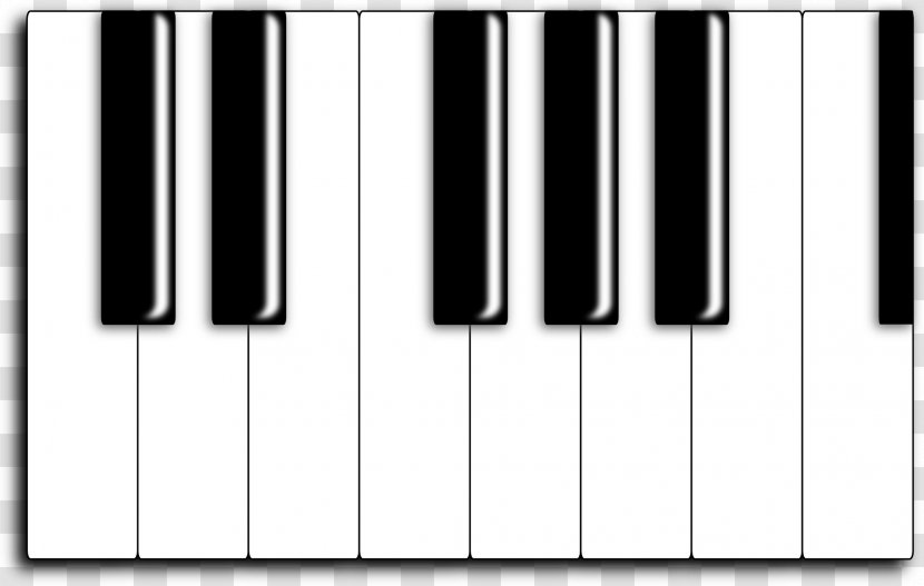 Musical Keyboard Piano Free Content Clip Art - Monochrome - Pic Of Keys Transparent PNG