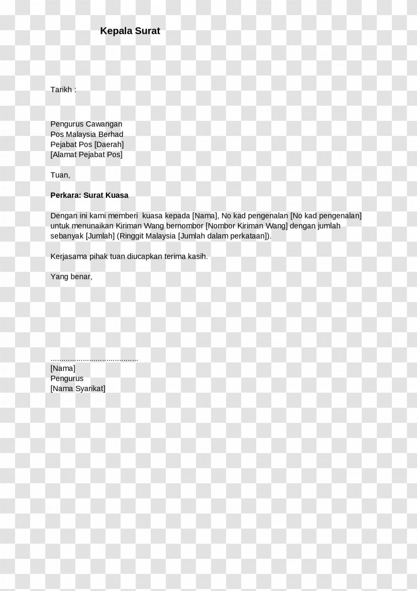 Document Letter Of Resignation Cover - Experience - Ringgit Transparent PNG