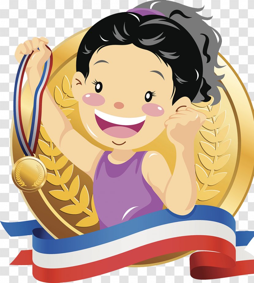 Gold Medal Championship Illustration - Flower - Gymnastics Competition To Win Transparent PNG