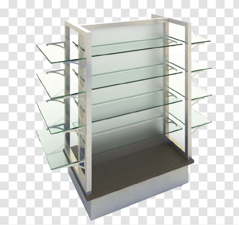Gondola Glass Poly Pharmacy Wood - Shelf Transparent PNG