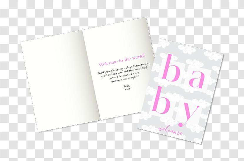 Paper Brand Pink M Font - Baby Shower Cards Collection Frame Transparent PNG