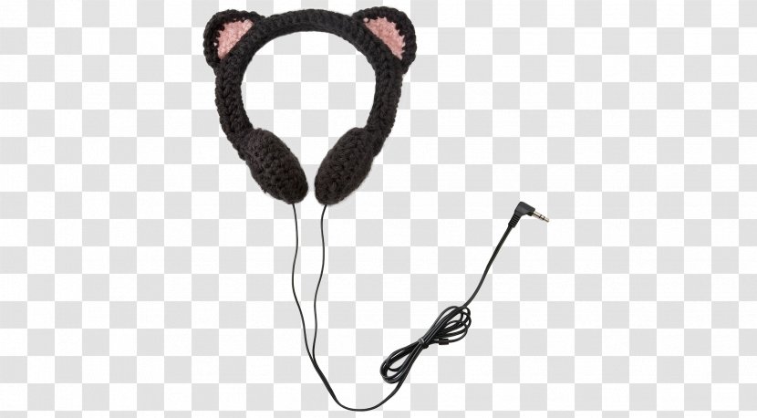 Black Cat Kitten Headphones Fearless Feline - Uncommongoods - Ear Transparent PNG