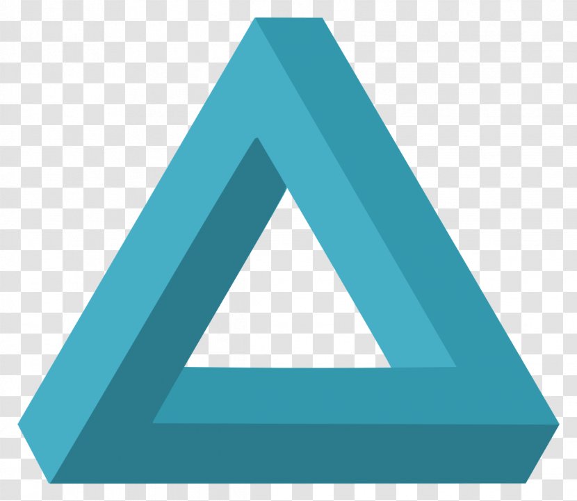 Penrose Triangle Optical Illusion Wikipedia Stairs - Aqua Transparent PNG
