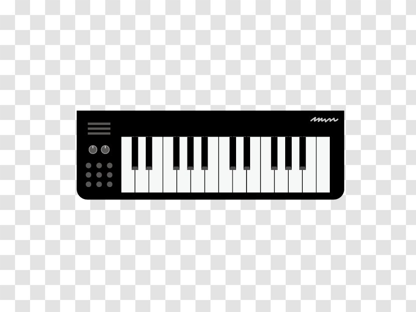 Electronic Keyboard Computer Digital Piano Musical - Black And White - Cartoon Transparent PNG