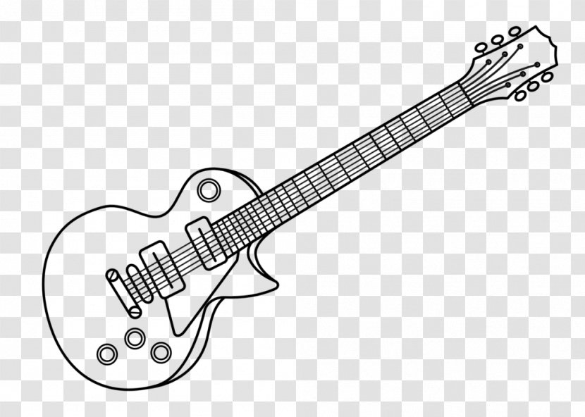 Bass Guitar Electric Gibson Les Paul Custom Line Art - Flower - Pictures Transparent PNG