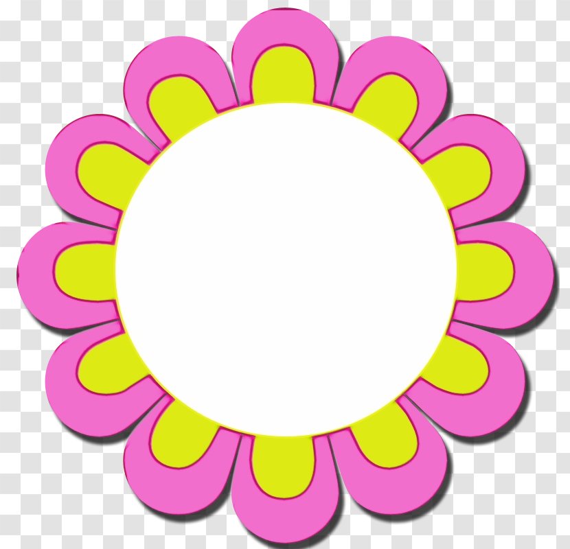 Pink Yellow Circle Petal Sticker - Magenta Transparent PNG