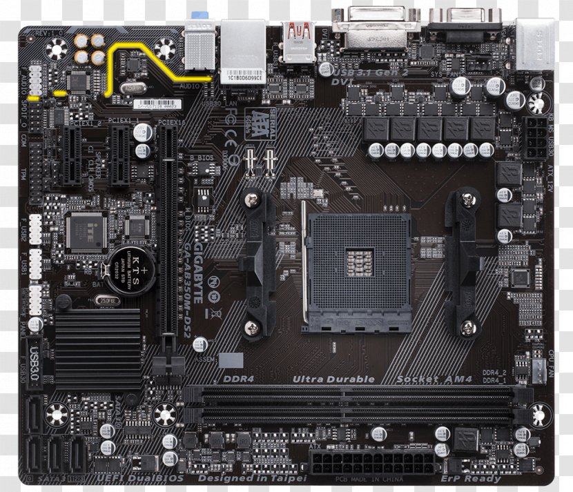 Intel Gigabyte LGA1151 ATX Motherboard GIGABYTE GA-B250M-DS3H LGA 1151 - Io Card Transparent PNG