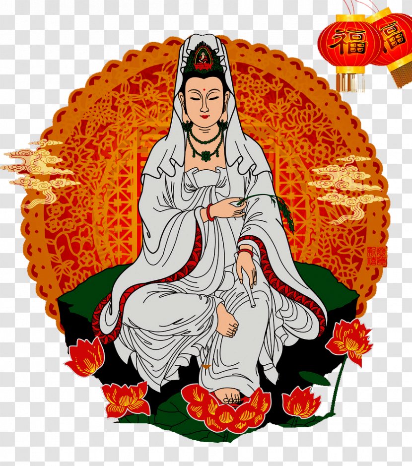 Guanyin Bodhisattva Arhat Buddharupa Buddhism - Religion - Lotus Goddess Of Mercy Transparent PNG