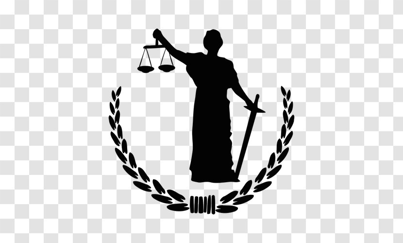 Lady Justice Clip Art - Black And White - Vector Transparent PNG