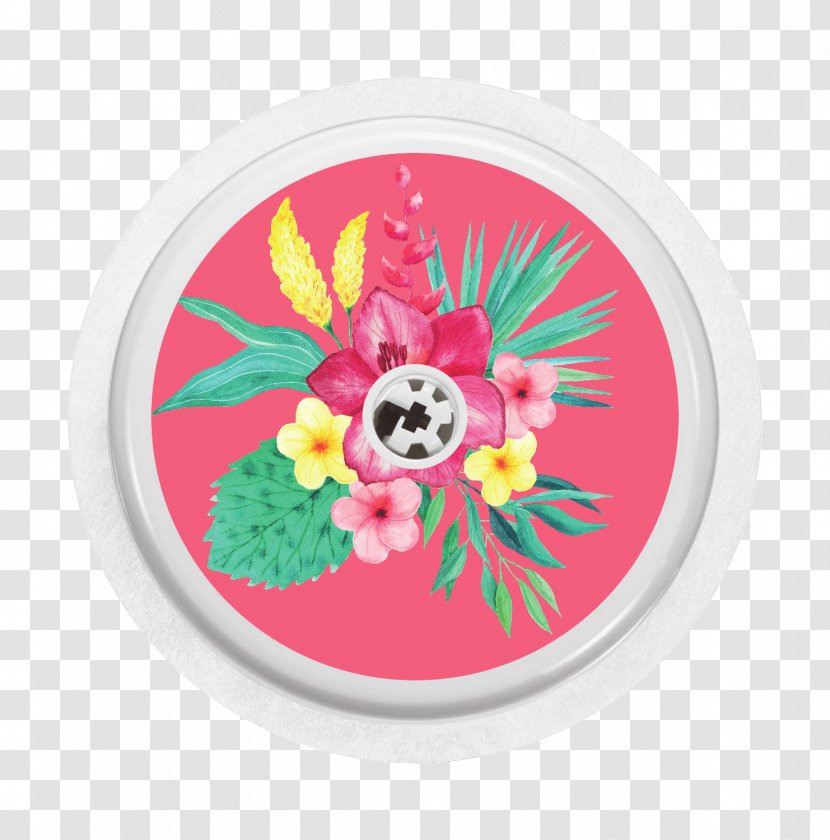 Continuous Glucose Monitor Diabetes Mellitus Abbott Laboratories Pink Flowers Sticker - Flowering Plant - Dino Empire Transparent PNG