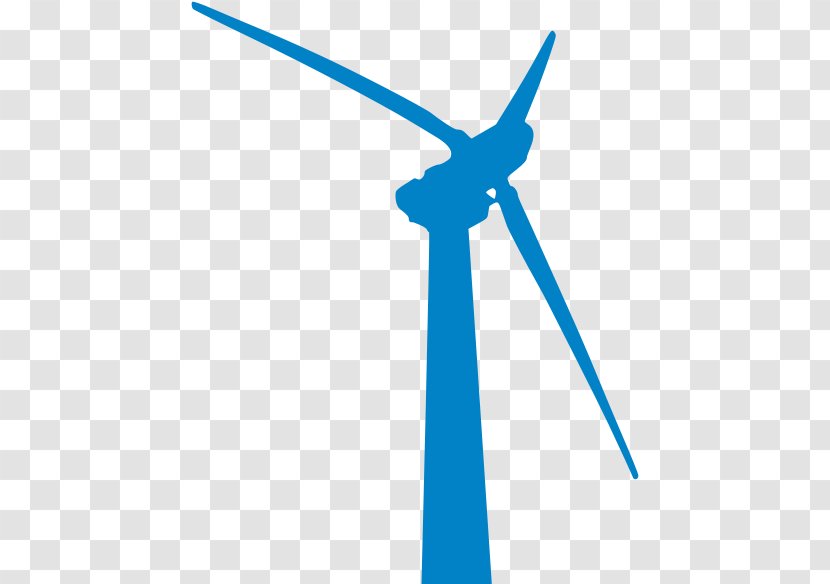 Wind Turbine Windmill Blue Line - Machine Public Utility Transparent PNG