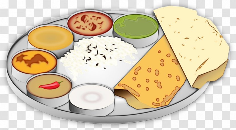 Indian Cuisine Gujarati Clip Art Thali Food - Fast - Comfort Transparent PNG