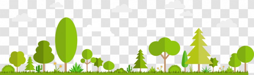 Cartoon Nature Background - Forest - Pasture Lawn Transparent PNG