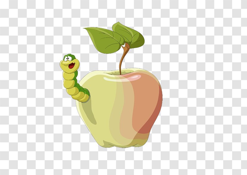Apple Worm Photography Clip Art - Green - Free Creative Pull Small Caterpillar Image Transparent PNG