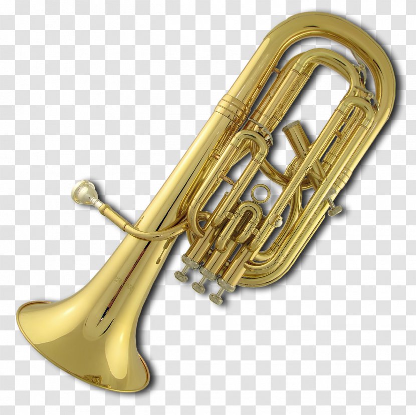 Saxhorn Tenor Horn Trumpet Brass Euphonium - Silhouette Transparent PNG