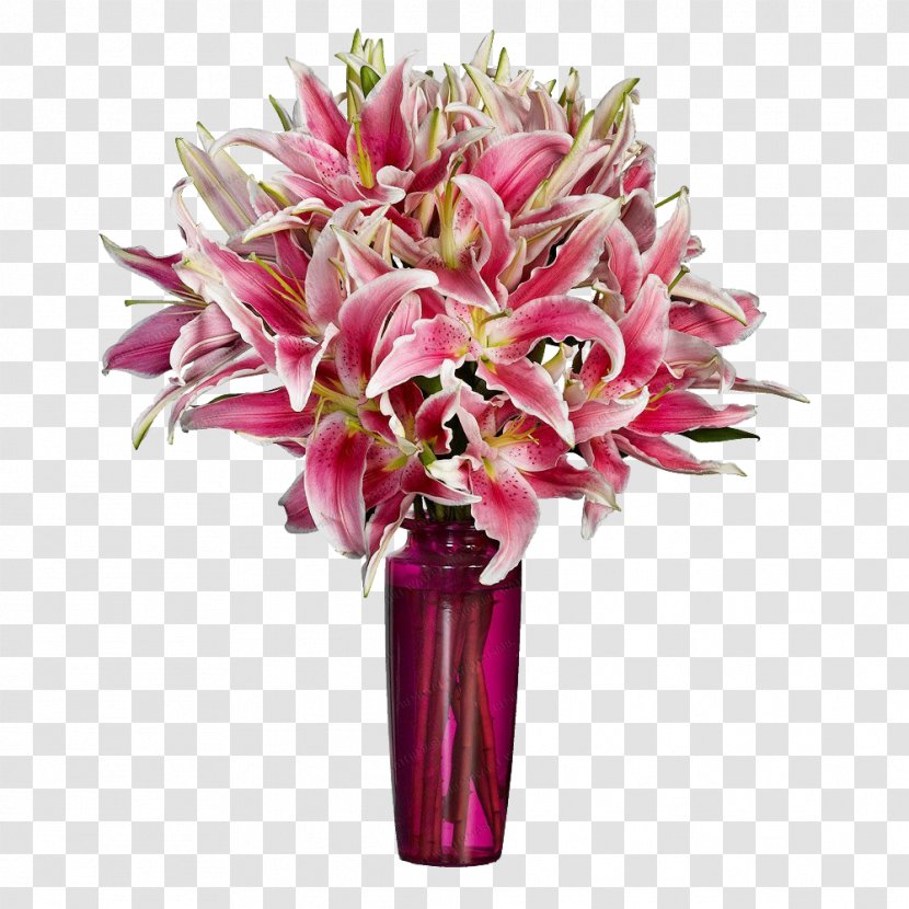 Birmingham Lilium Flower Bouquet Roorbach Flowers - Magenta - Pink Lily Transparent PNG