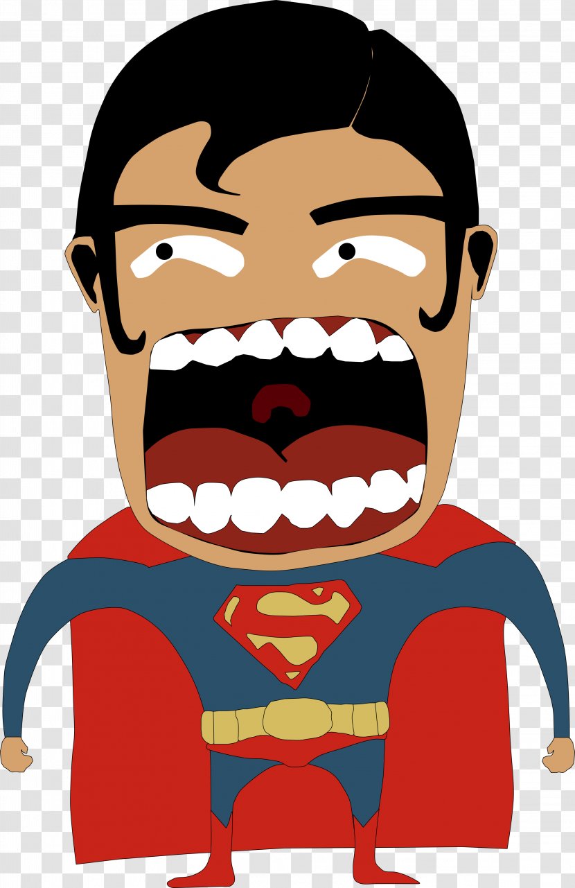 Clark Kent T-shirt Superhero Screaming - Cartoon Superman Transparent PNG