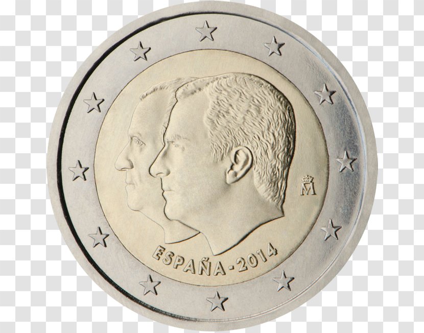 2 Euro Coin Spain Commemorative Coins Transparent PNG