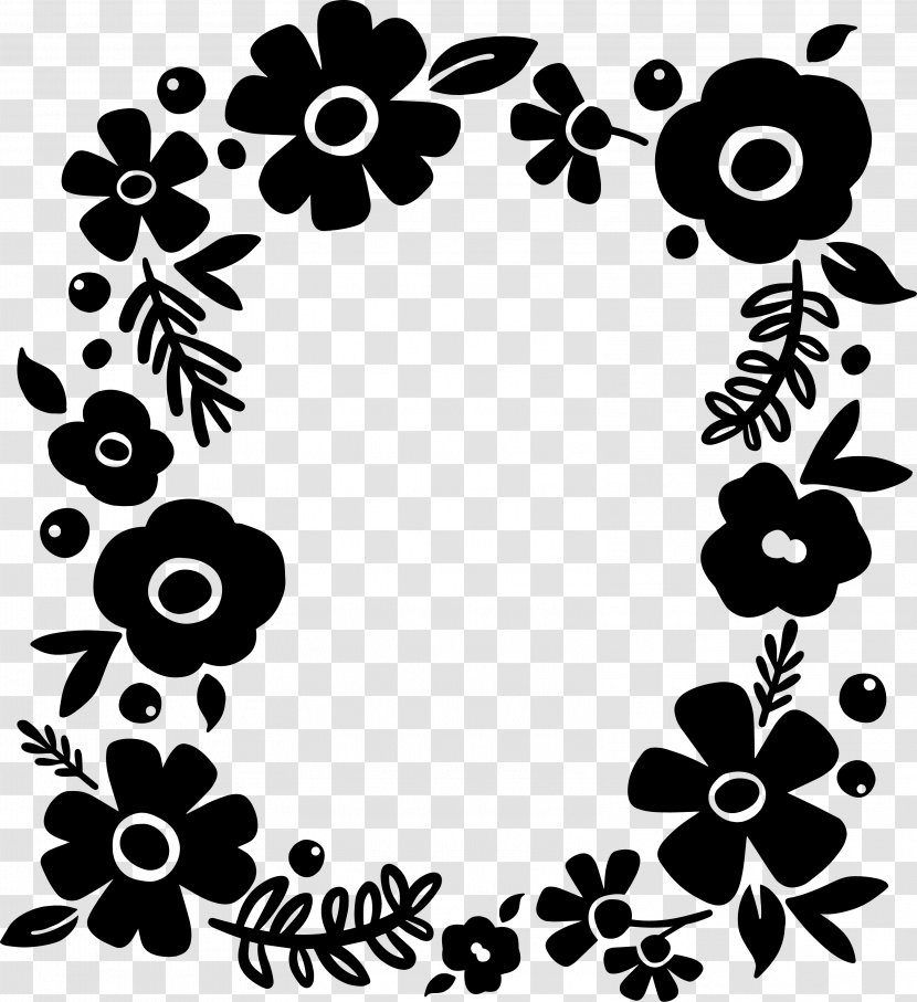 Clip Art Pattern Floral Design Black M - Plant Transparent PNG